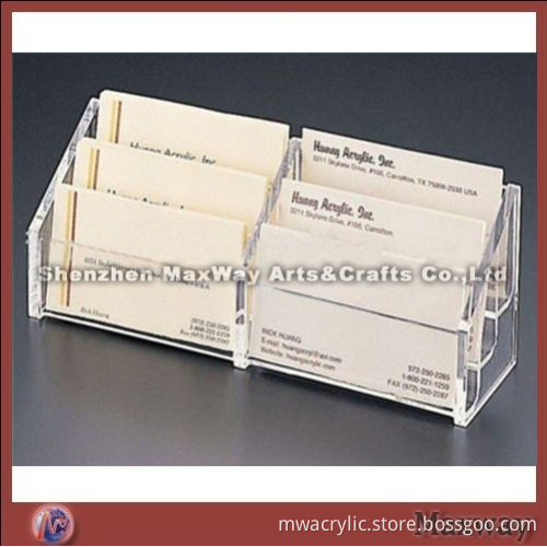 Crystal durable 3-tier-6-pocket acrylic name card holder/container
